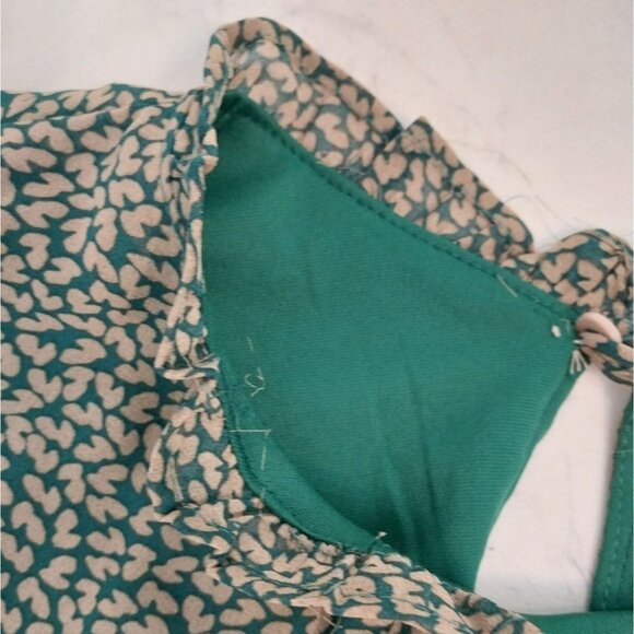 &Merci Ruffle Neck Long Sleeve Pocket Dress All Over Print Sz M - Picture 12 of 15